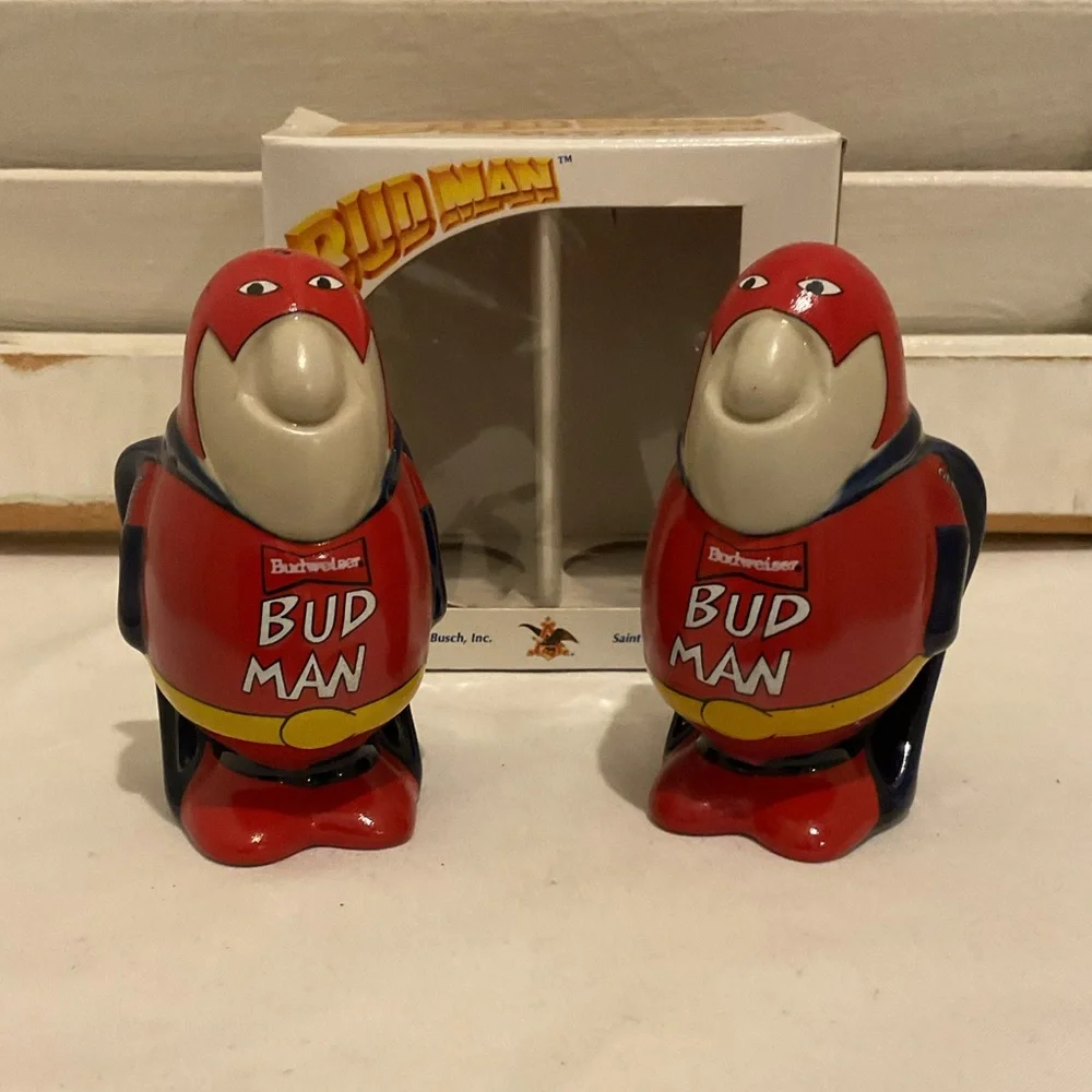 Bud Man Salt & Pepper Shakers Vintage